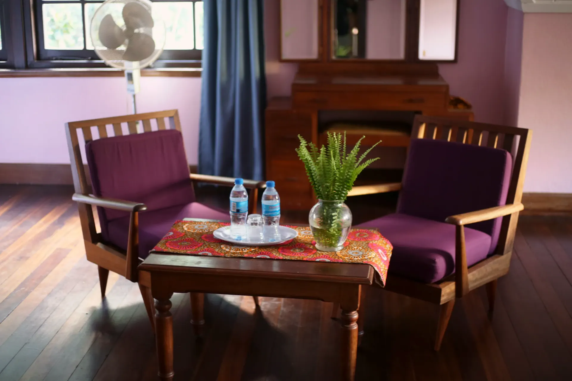 The family room at Mullers, set with several beds