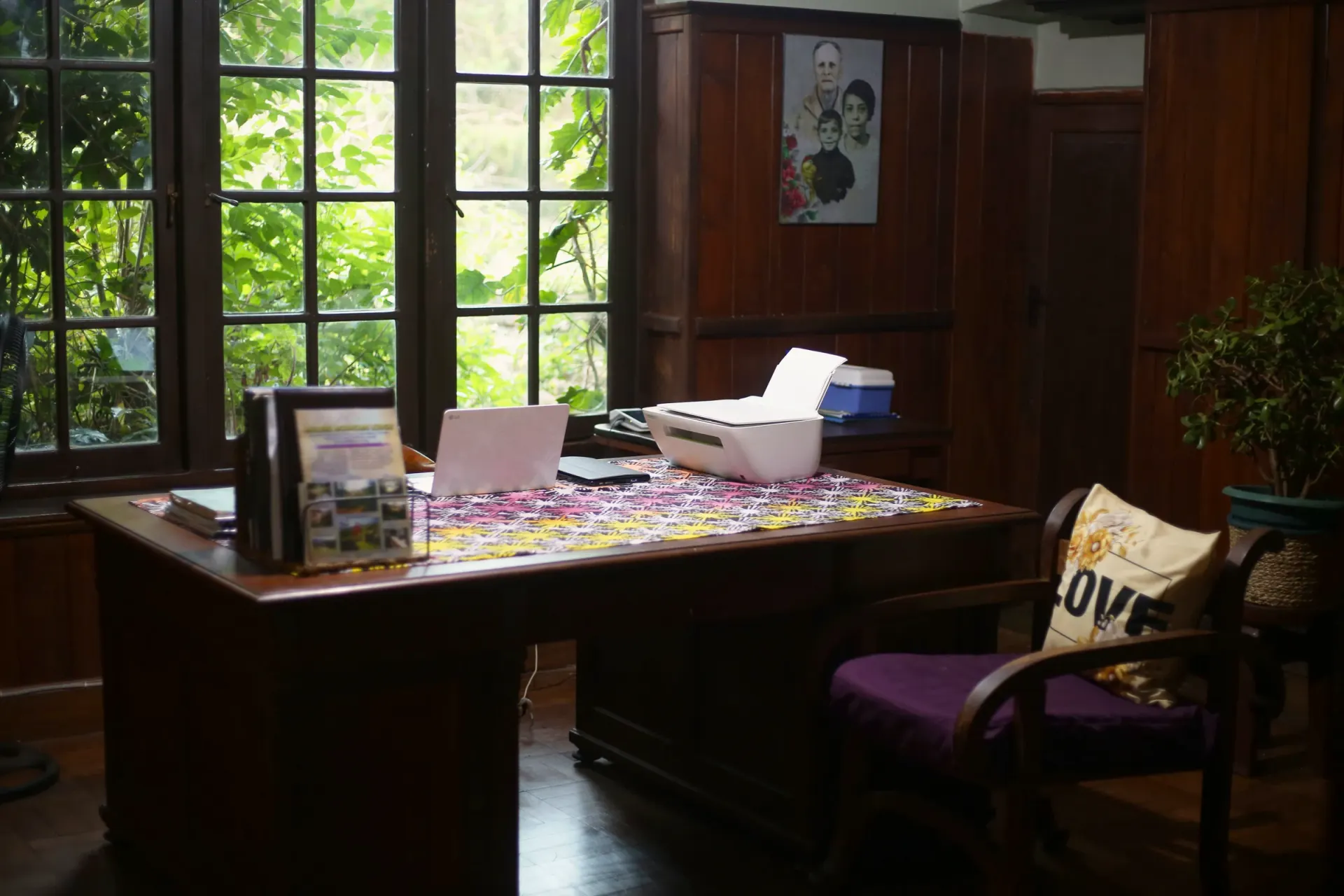The office in the main house at Mullers