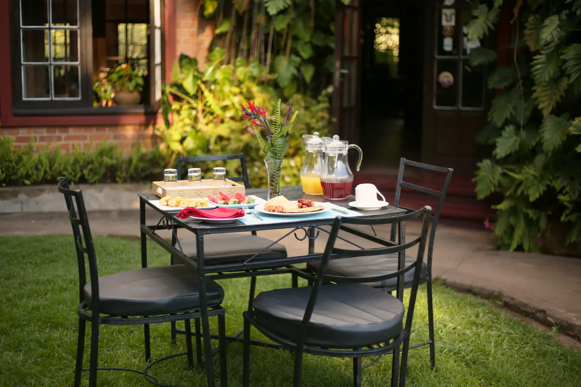 Breakfast service at Mullers — fresh plates and morning light